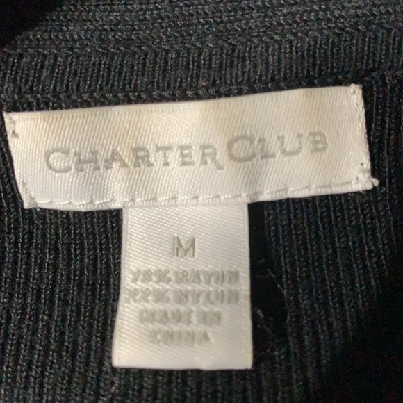 Womens Charter Club one button black cardigan Sz M - Picture 3 of 3